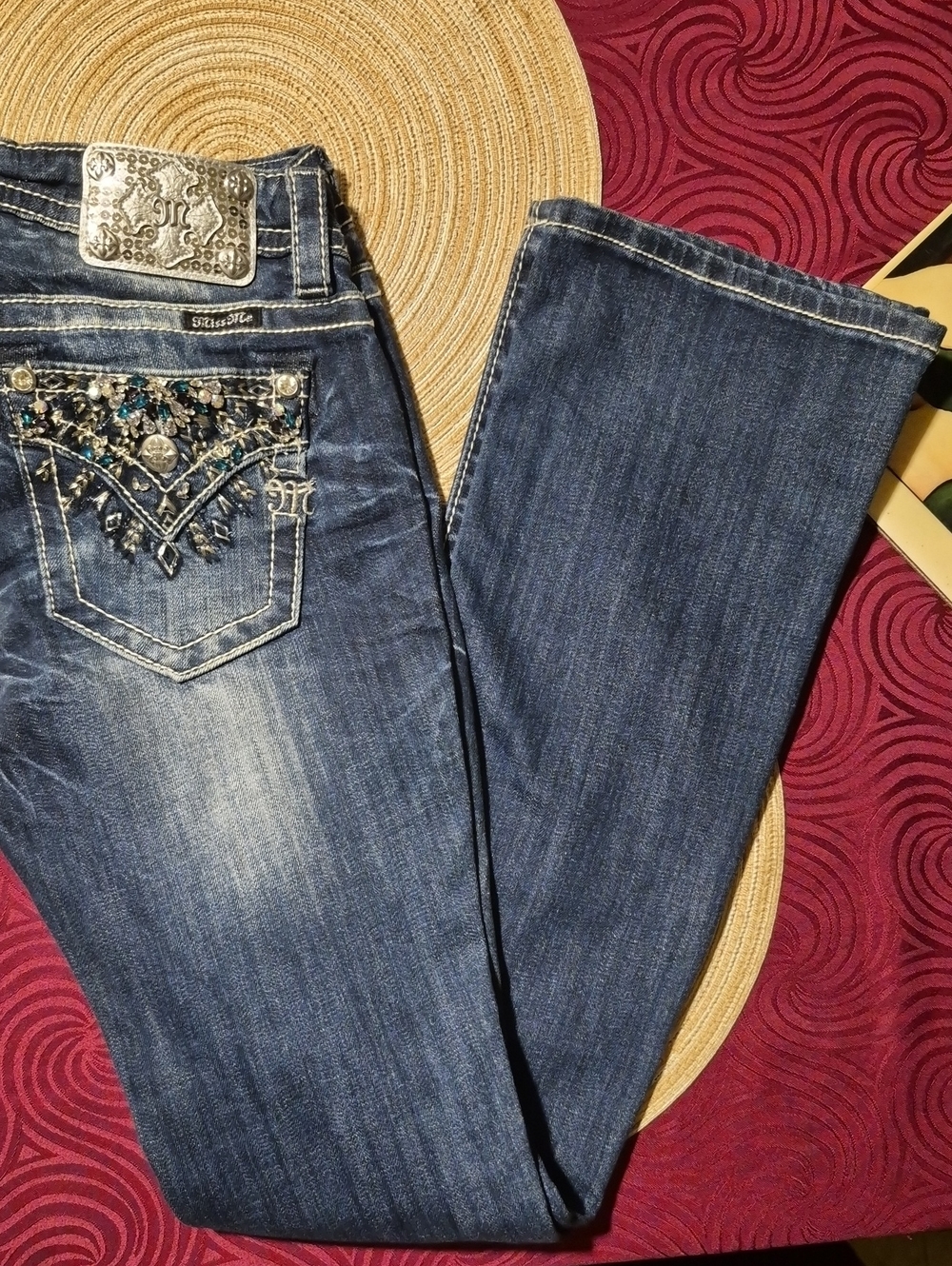 Miss Me Medium Blue Embellished Bootcut Jeans